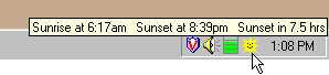 Screenshot of Sun in the taskbar
